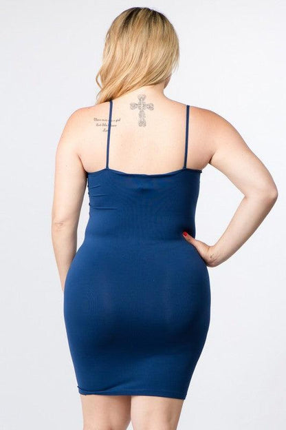 Plus Size Solid Seamless Long Cami Top/Dress - Free Rein on Main
