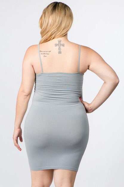 Plus Size Solid Seamless Long Cami Top/Dress - Free Rein on Main