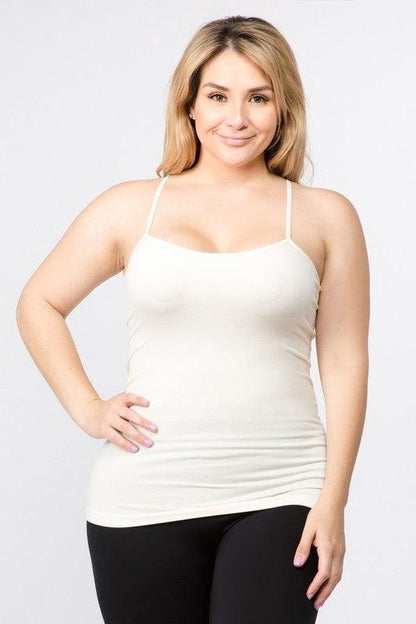 Seamless Long Spaghetti Strap Long Camisole Top - Free Rein on Main