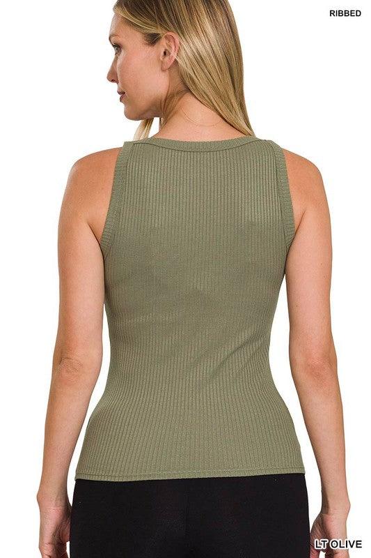 SOFT RIBBED TIGHT CREW NECK TANK TOP - Free Rein on Main