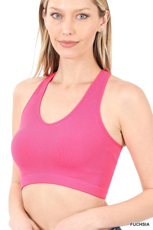 RIBBED CROPPED RACERBACK TANK TOP - Free Rein on Main
