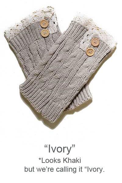 Crochet Button Trim Short Leg Warmers - Free Rein on Main