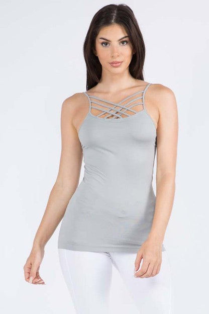 Womens Seamless Triple Criss-Cross Front Cami - Free Rein on Main