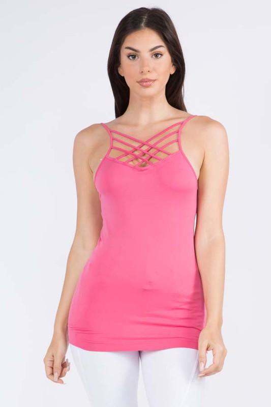 Womens Seamless Triple Criss-Cross Front Cami - Free Rein on Main